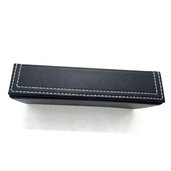 Lisa Loeb Hard Leather Rectangle Top-Stiching Eyeglasses Sunglasses Case - Picture 3 of 9